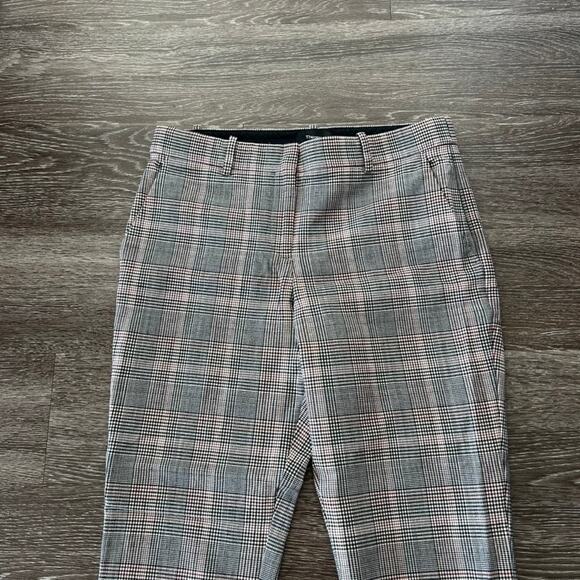 Theory Treeca 2 Deco Portland Plaid Cropped Pants 6 Wool Blend Tailored Trousers - Picture 5 of 14